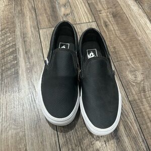 Black leather vans